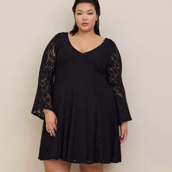 Torrid Mini Lace Bell Trapeze Dress - Picture 1 of 7